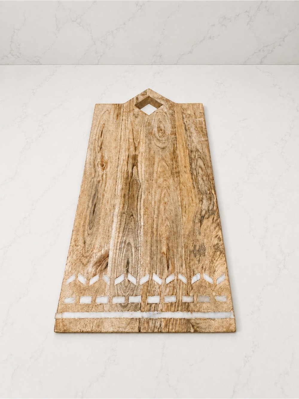 Natural Wood Serving Board with Inlay Accent - Picture 2 of 5